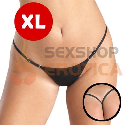 Tanga hilo dental negra XL ajustable